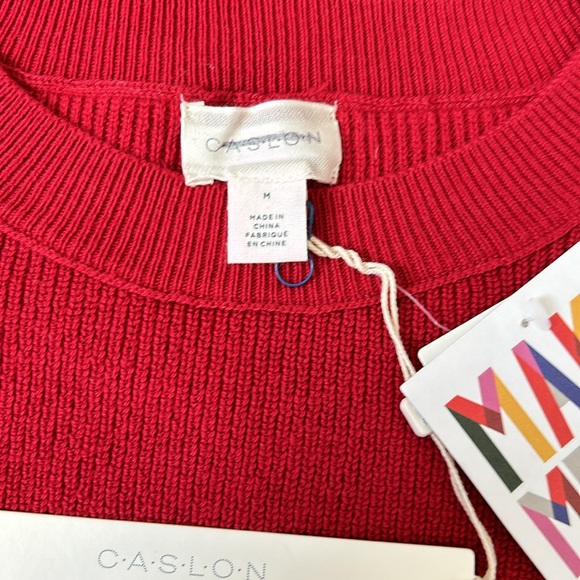 NWT CASLON Scoop Beck Ribbed hip length sweater in Red Chili - Picture 6 of 10